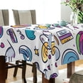 thumbnail image 5 of Yayeee Tablecloths 54" x 54" Rectangle Wrinkle Resistant Party Table Cover, Purple Doodle Pattern, 5 of 8