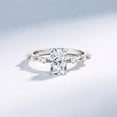 thumbnail image 2 of Rosec Jewels IGI Certified Lab Grown Diamond Radiant Cut Engagement Ring - 2 Carat Diamond Ring with Spaced Accent - E-VS1 Grade, 925 Sterling Silver, US 4.00, 2 of 6