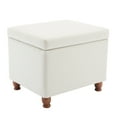 thumbnail image 6 of Classic 22" x 18" Storage Ottoman Footstool with Hinged Lid, Upholstered Fabric Ottoman with Wooden Legs for Living Room, Bedroom, 6 of 12