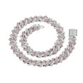 thumbnail image 1 of Collier pour Femmes, Collier Cubain 18 Pouces, Diamants Roses Bling Accessoire de Bijou Hip Hop, 1 of 5
