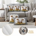 thumbnail image 6 of Farm Animal Cow Pillow Covers 2 Pack Black Plaid Sunflower Floral Country Pillowcase Waterproof Outdoor Throw Pillow Cover for Patio Garden Square Cushion 26”x26”, 6 of 9