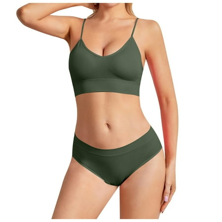 YHGFVOKJ Lingerie for Women No Steel Ring Underwear Seamless Large Size Bottom Sexy Large Backless Gathered Bra Beautiful Back Triangle Pants Lingerie Set Cute Lingerie Sets for Women AG S