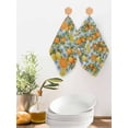 thumbnail image 2 of Orange Lemons Kitchen Dish Towels for Drying Dishes Set of 2, Summer Botanical Checkered Farmhouse Waffle Weave Microfiber Hand Tea Bathroom Towels Quick Dry & Absorbent Towel 12x12, 2 of 7