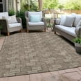 thumbnail image 6 of Addison Rugs Chantille Indoor/Outdoor Transitional Lines Brown Washable Rectangle Rug, 5' x 7'6", 6 of 6