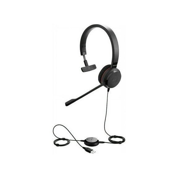 Jabra GSA5393-823-309 Evolve 30 II Wired On Ear Mono Headset with Noise Cancellation Microphone, Black
