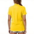 thumbnail image 5 of Hearthz Women's Polos Golf Shirts Short Sleeve 3 Buttons Collared Uniform Tops for Women UPF 50+ Sun Protection Women's Golf Polo Shirt Yellow XXL, 5 of 6