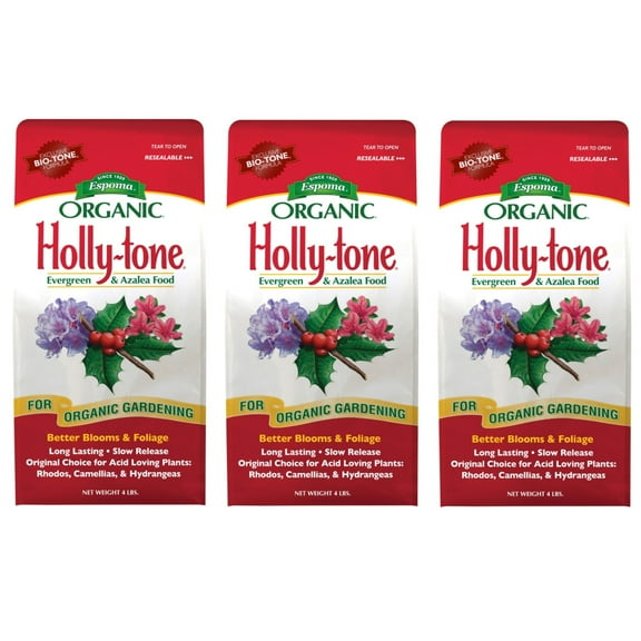 Espoma Holly-Tone Plant Food 4-3-4 - Natural Fertilizer, Acid-Loving Plants - 3 Pack, 4 lbs