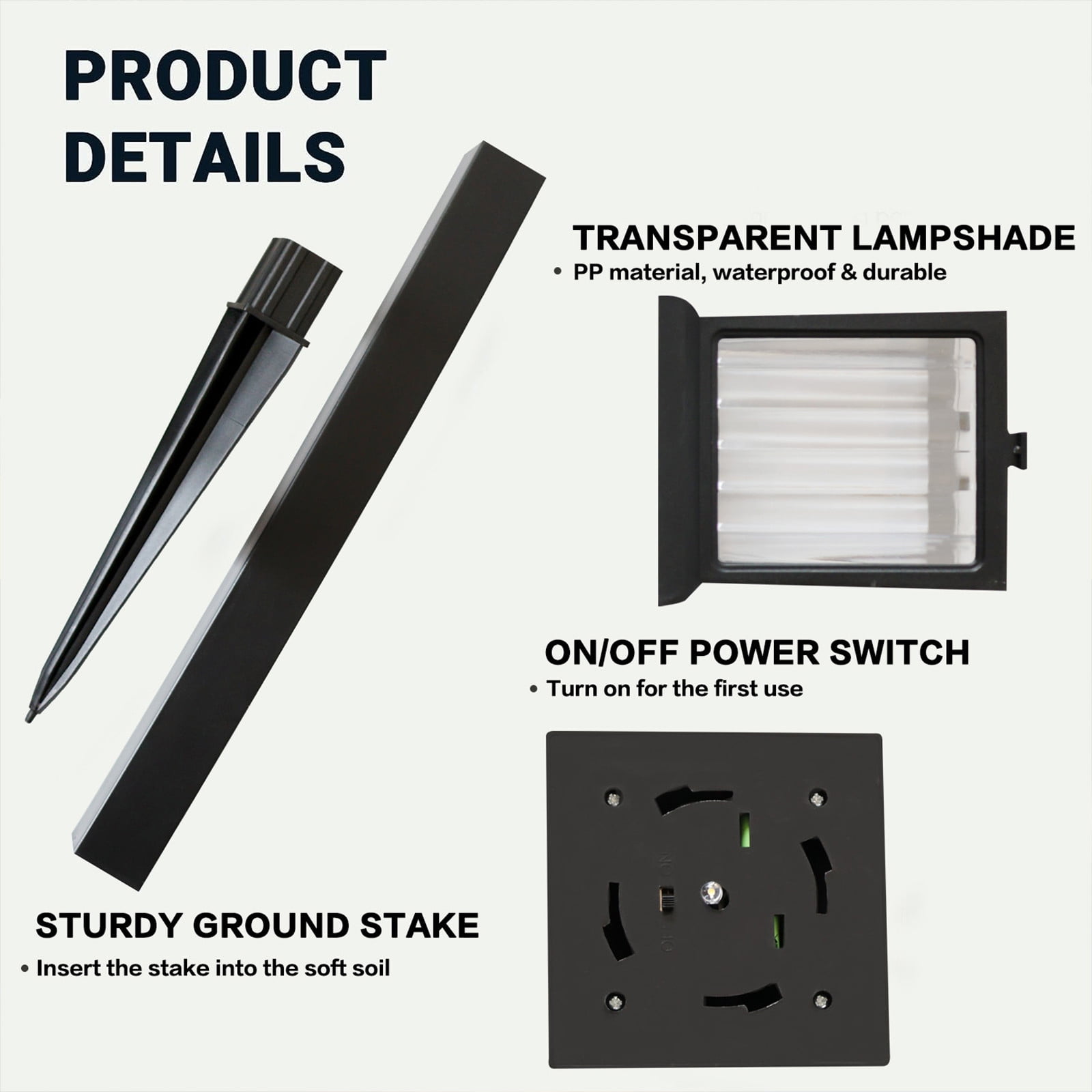 JilgTeok 4 Packs 2pcs Solar Lights Outdoor Waterproof LED Lighting Solar Powered Outdoor Lamps for Patio Yard Pathway Landscape Lighting Garden Decor