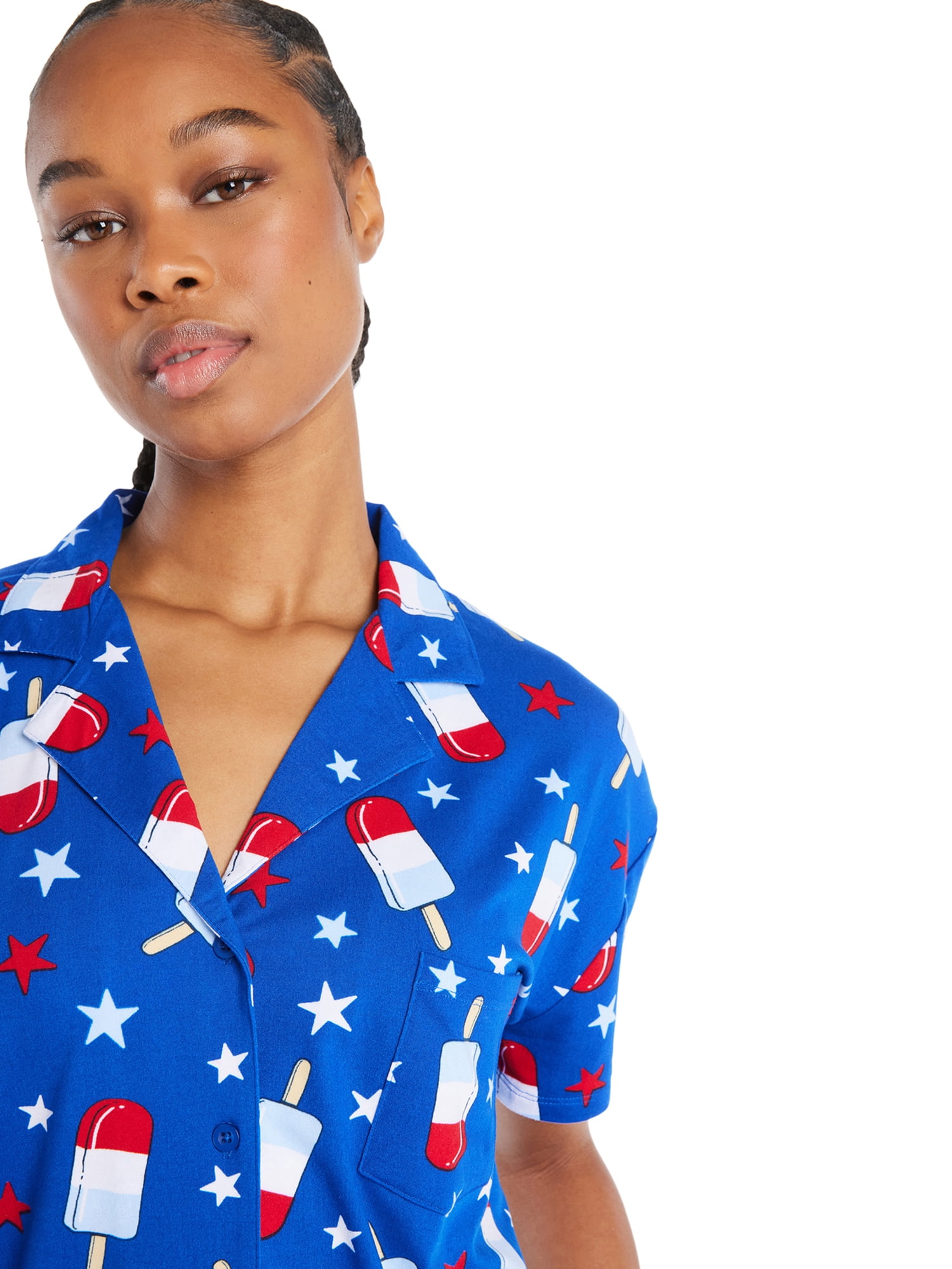 Way to Celebrate Women’s Americana Shorty Pajama Set, 2-Piece, Sizes XS to 3X