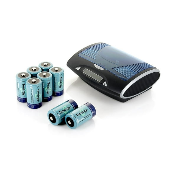 Tenergy T9688 Universal LCD Battery Charger   8-Count D Cell 10000mAh NiMH Rechargeable Batteries