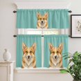 thumbnail image 6 of Sunglasses Corgi Curtain Valances Set Retro Funny Corgi Green Background Kitchen Curtains 24&nbsp;inch Length Rod Pocket Valance and Tiers 3 Piece Set Small Bedroom Bathroom Laundry Decor, 6 of 9