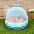 thumbnail image 2 of Minkissy Cat Cage Carrier 1Pack Rectangular Sky Blue Plastic with Air Circulation for Outdoor Trips, 2 of 8
