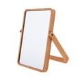 thumbnail image 3 of Shisuyan 1pc Wooden Desktop Cosmetic Mirror Rotatable Single-Sided Vanity Mirror, 3 of 8