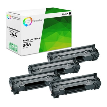 TCT 36A Toner Cartridge 4 Pack - Premium Compatible Replacement for HP 36A CB436A Black