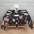 thumbnail image 3 of Pioneer Flower Floral Print Pattern Square Tablecloth,Waterproof Square Table Cover,Wipeable Spillproof Washable Table Cover for Home Kitchen Party Decor 52"x52"(132x132cm), 3 of 6