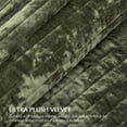 thumbnail image 5 of EVERGRACE Velvet Quilt Set California King 118'' x 106'', Luxurious Soft Striped Channel Bedding Set, Lightweight Velvet Comforter, Oversized Bedspread Coverlet with 2 Shams, Olive Green, 5 of 8