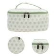 thumbnail image 4 of Bolsas de Maquillaje de Viaje de Puntos Cuadrados Ligeras Únicas 1 Pc para Viaje Blanco Verde de Poliéster, 4 of 5