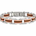 thumbnail image 4 of Stainless Steel 8.75In Polished With Polyurethane Black & Orange Bracelet Made In China -Jewelry By Sweet Pea, 4 of 8