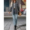 thumbnail image 5 of Women'S Button Down Shirt Plaid Shirt Long Sleeve Lapel Business Casual Tops Work Shirt Dark Blue XXL, 5 of 8