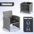 thumbnail image 3 of Costway 3 PCS Patio Furniture Set with Tempered Glass Coffee Table & Soft Seat Cushions Black, 3 of 10