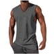 thumbnail image 2 of pstuiky Camiseta sin mangas para hombre, Blusa deportiva sin mangas con cuello alto y estampado liso a la moda informal para hombre Camisas de hombre l, 2 of 6