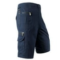 thumbnail image 7 of qelini Mens Cargo Shorts Plus Size Casual Capris Pants Zipper Solid Color Ankle Pants Button Down Workout Wear, 7 of 7