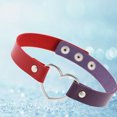 thumbnail image 1 of Collier Coloré Style Japonais Halloween Femmes Accessoire Cuir Chokers Chaîne Cou Porter Réglable Étincelante Coeur Choker Rouge + Violet, 1 of 8