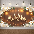 thumbnail image 5 of Elegant Design Wedding Banner Mr & Mrs Champagne Flowers Garland for Wedding Reception Romantic Event Anniversary, 5 of 8