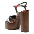 thumbnail image 3 of FSJ Women Graceful Round Open Toe Chunky High Heel Platform Sandals Ankle Strap Buckle Comfortable Prom Party Brunch Dress Shoes Size 12 Flower, 3 of 4