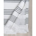 thumbnail image 3 of Sticky Toffee Bath Towel Turkish Towel 100% Cotton, White Towel, Soft Absorbent Terry Backing, 65 in x 35 in, Gray, 3 of 7