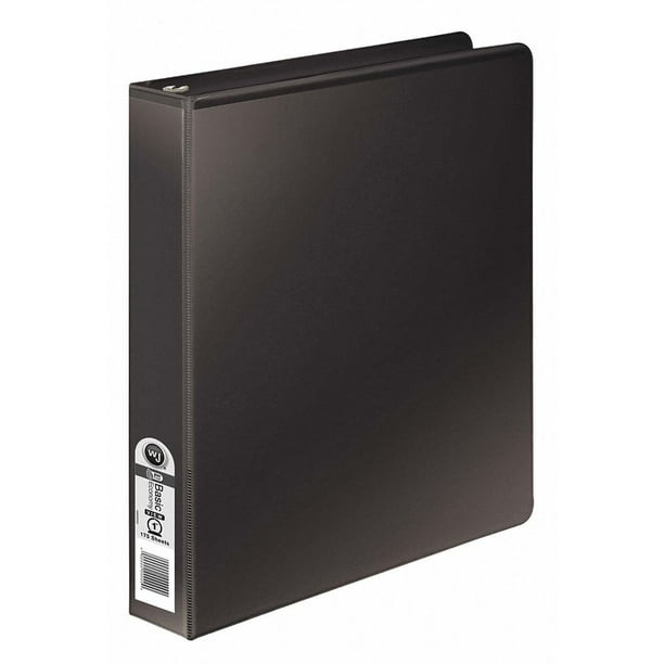 Black 1" 3Ring Binder, 81/2" x 11" Sheet Size, Polypropylene, 175
