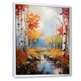 thumbnail image 2 of Designart "Birch Woods Autumn euphony V" Floral Floater Framed Canvas Art Print, 2 of 7