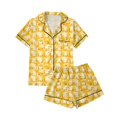 thumbnail image 5 of KLHDSF Womens 2 Piece Pajama Set Short Sleeve Top and Shorts Casual Summer Floral Loungewear Orange L, 5 of 7