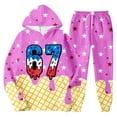 thumbnail image 5 of 67 Six Seven Letter Outfits Set For Kids Outfits Set Casual Graphic Boys Outfit Hoodie And Joggers With Ice Print Kids Wear For Daily Play Hot Pink 140(8-9 Years), 5 of 9