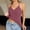 *Red, variant on Women's Summer Ribbed V Neck Camisole,Breathable Sleeveless Tank Top Gray,Womens Plus M
