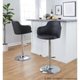 thumbnail image 5 of LumiSource Chrome Metal, Black PU Boyne Adjustable Barstool - Set of 2, 5 of 12