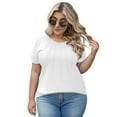 thumbnail image 7 of LANREMON Womens Plus Size Tunic Tops Summer Pleated Short Sleeve TShirts Crew Neck Loose Fit Solid Basic Tops XL, 7 of 7