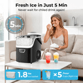 thumbnail image 6 of Snowyermine Nugget Ice Maker Countertop with Handle, 35lbs/Day Portable Pebble Ice Machine, Chewable Sonic Ice Ready in 5 Mins, Anti-Fingerprint Matte Self-Cleaning Ice Maker for Home, Kitchen, Party, 6 of 12