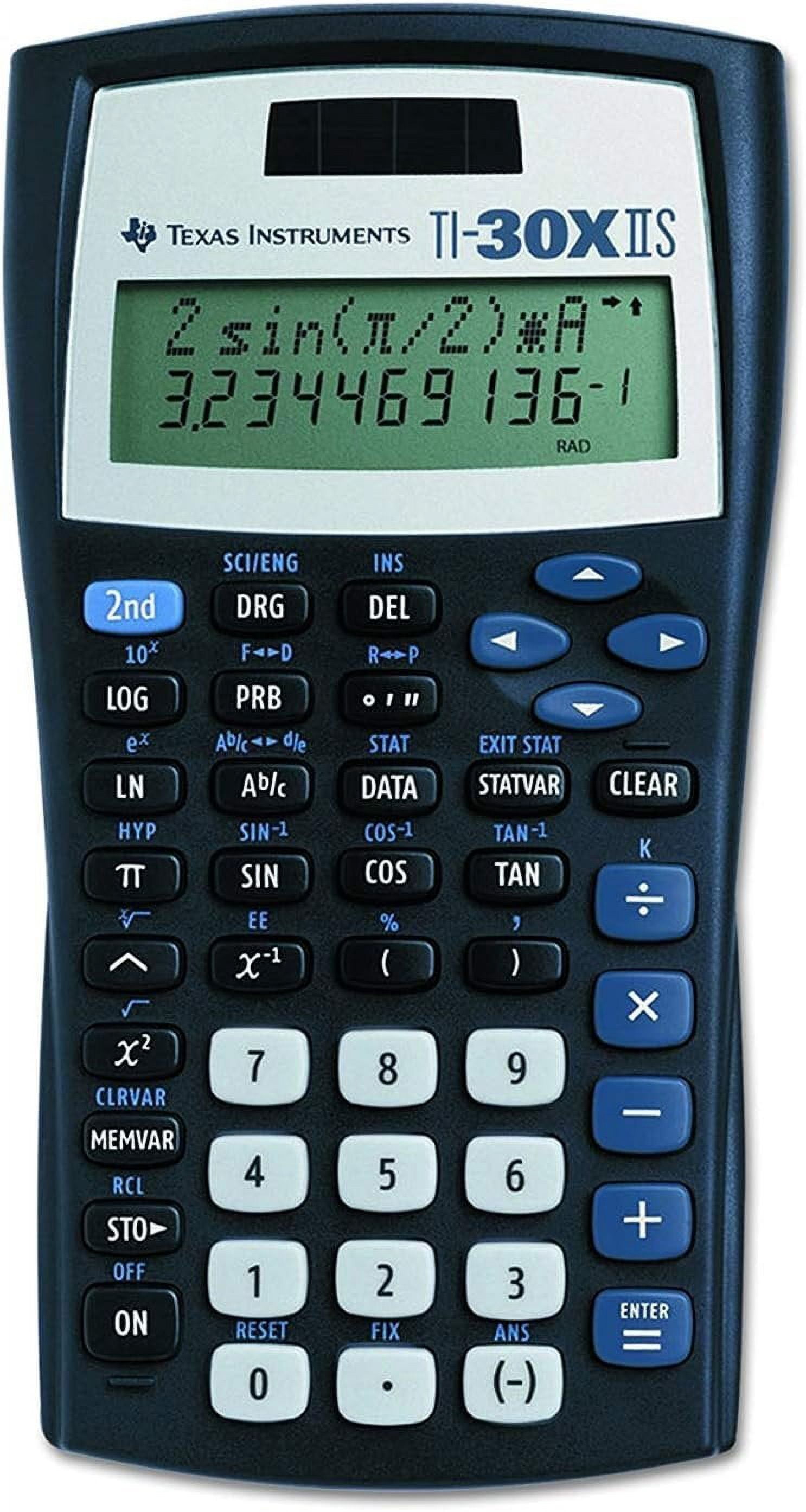 Texas Instruments TI-30X IIS 2-Line Scientific Calculator, Black with Blue Accents 2 Pack
