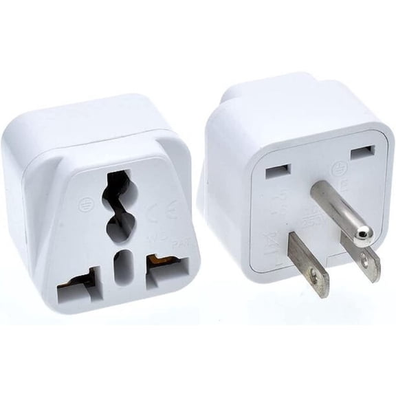 tekit White Universal Plug Adapter NEMA5-15P 110-250V 15A,Universal World to North American US 3-Pin NEMA5-15P Electrical Plug Adapter Converter (5-15P White), WD5