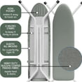 thumbnail image 2 of Lammaloe Ironing Board Cover and Pad 15 x 54, Thick Padding, Elastic Edge, Hook & Loop Secure Fit, Sage Green, 2 of 5