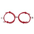 thumbnail image 2 of HEVIRGO 2Pcs Magnetic Bracelet Adjustable Couple Gift Alloy Couple Rope Braided Bracelet for Couple,Red, 2 of 10