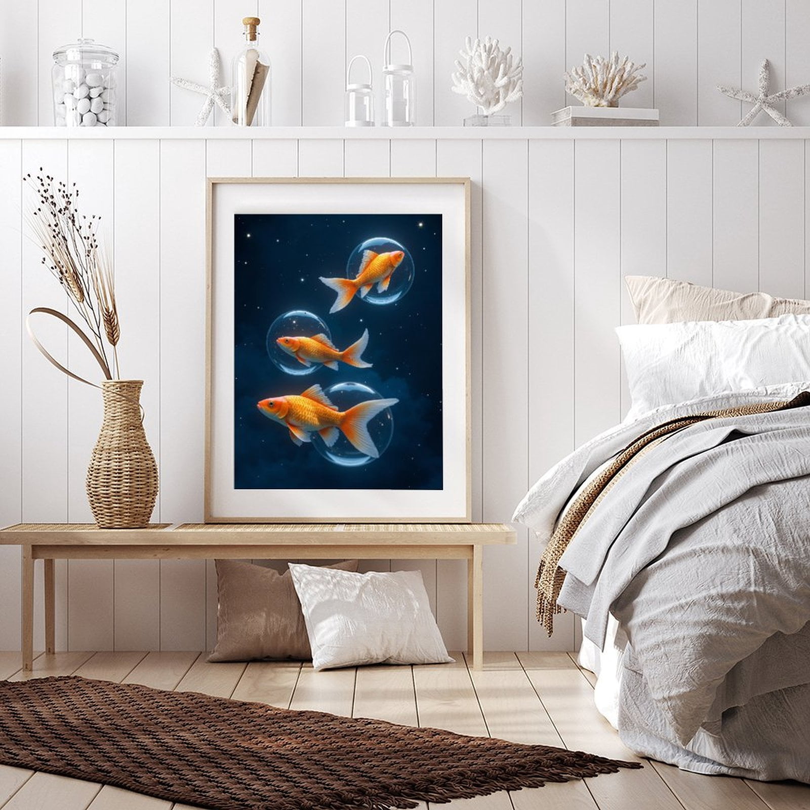 Diamond Art Kits for Adults - 5d Goldfish Floating In Bubbles Sky Diamond Painting for Adults, Diamond Art for Adults Beginners, Diamond Painting Kits for Adults for Home Wall Decor
