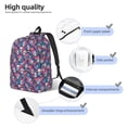 thumbnail image 4 of Lsque flower Skull leaf colorful Pattern Canvas Daypack, Durable Backpack, High-quality Versatile Backpack,Vintage Compact Backpack-Small, 4 of 6