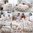 thumbnail image 5 of 3 Piece Purple Red Spring Floral Duvet Cover Set Queen Size,Microfiber Comforter/Quilt Cover with Corner Ties and 2 Pillowcases,Watercolor Botanical Summer Flowers Soft Bedding with Zipper Closure, 5 of 8