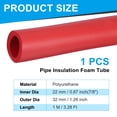 thumbnail image 2 of Tubo de espuma para aislamiento de tuberías Uxcell, cubierta de espuma para tuberías, tubing de espuma para soporte de agarre de unidad de aire acondicionado rojo 7/8"ID x 3.28Ft, 2 of 7