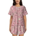 thumbnail image 1 of Fotbe Cute Love Conjunto de Pijama Estampado para Mujer, 2 Piezas, Ropa de Dormir con Camiseta de Manga Corta y Shorts Suaves-4X-Large, 1 of 6