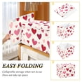 thumbnail image 4 of Foldable Fabric Storage Bin With Handle Collapsible Basket Box Storage With Lid Organizer Hearts on Background, 4 of 7