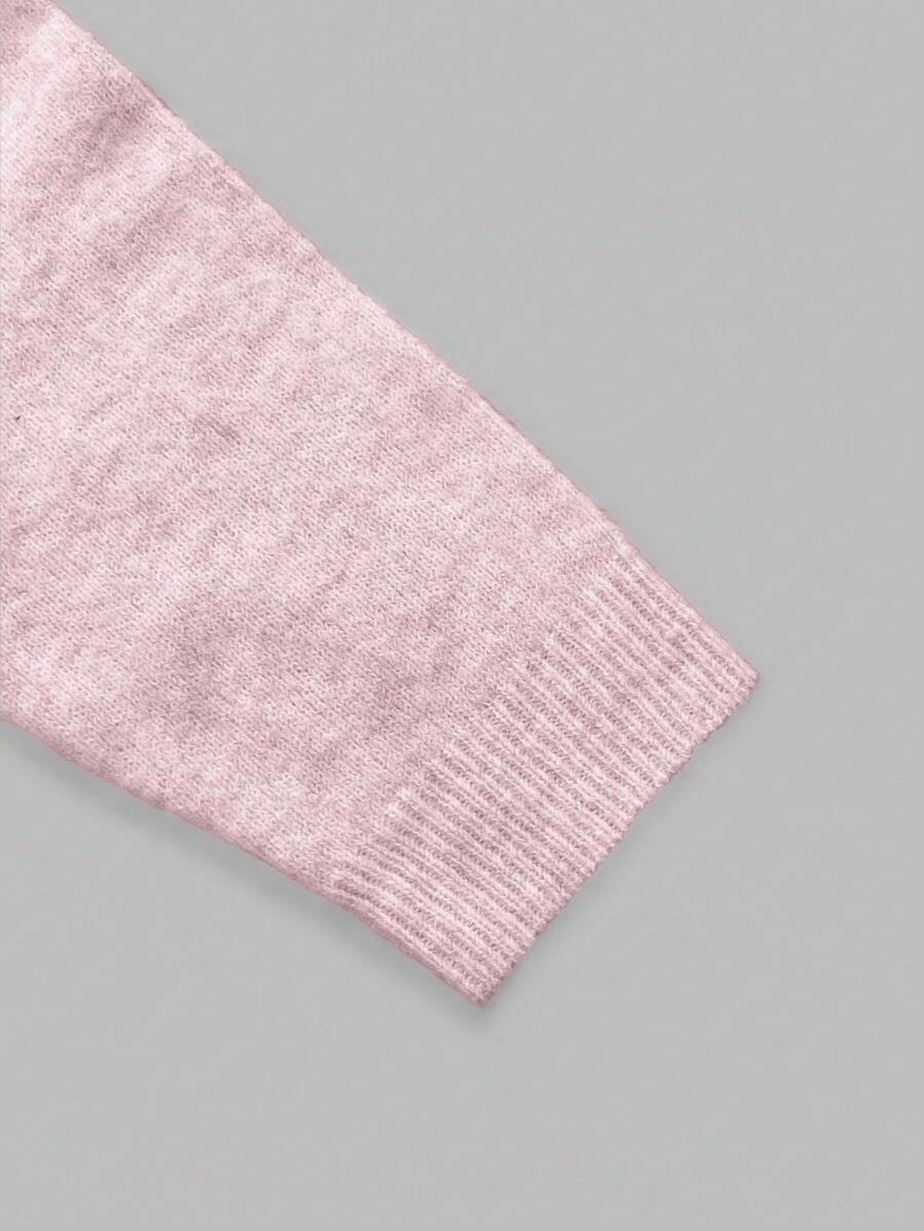 Womens Pink Long Sleeve Off-Shoulder Sweater, Knit Top