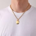 thumbnail image 6 of Initial A-Z Necklace for Men,Stainless Steel Square Letter Pendant Chain for Mens, 20+2 Inch, 6 of 6
